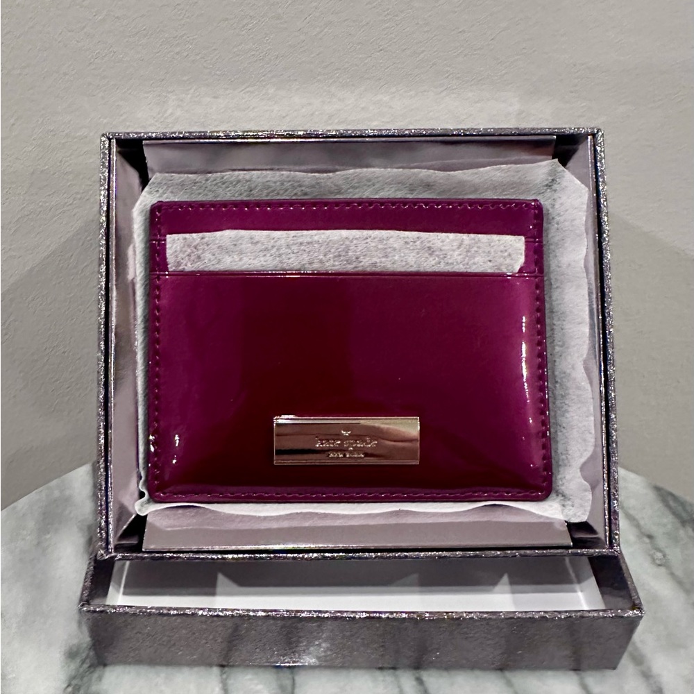 Kate Spade Kenzie Boxed Small Cardholder in Dark Raspberry NWT